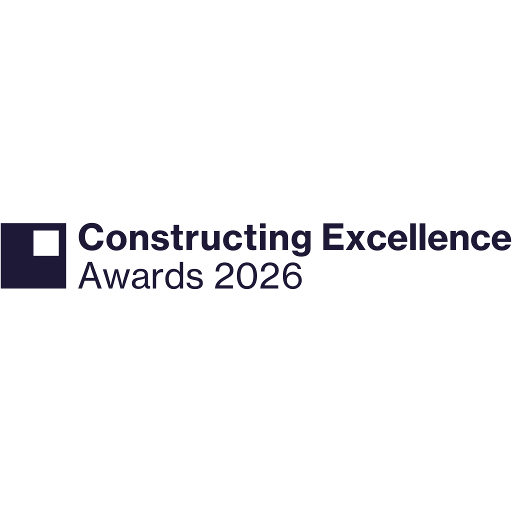 Constructing Excellence Awards 2026 logo with a navy square emblem on the left side.